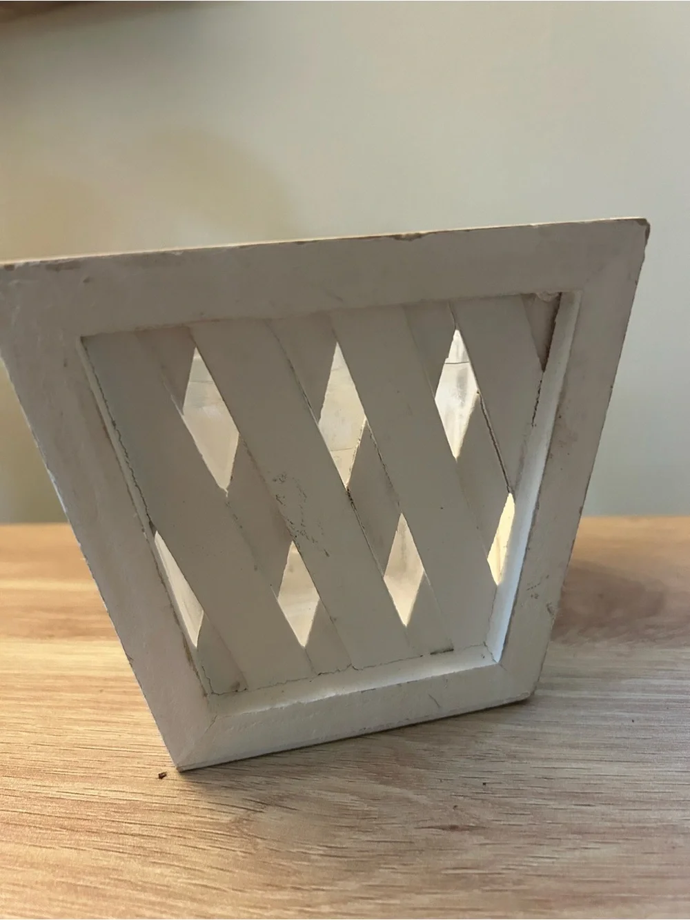 White Decorative Wooden Accent Planter
